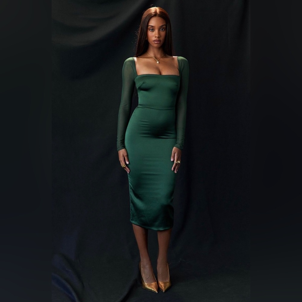 House of CB ELLICA Emerald Green Midi Dress